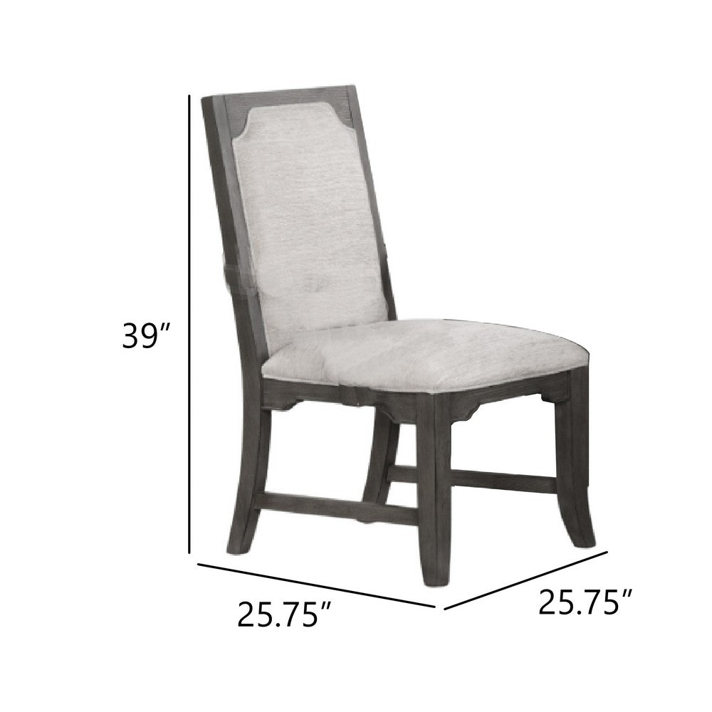 Leslee Dining Armchair Set of 2 | Gray Polyester | Sculpted Tall Back