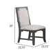 Leslee Dining Armchair Set of 2 | Gray Polyester | Sculpted Tall Back