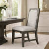 Leslee Dining Armchair Set of 2 | Gray Polyester | Sculpted Tall Back
