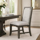 Leslee Dining Armchair Set of 2 | Gray Polyester | Sculpted Tall Back