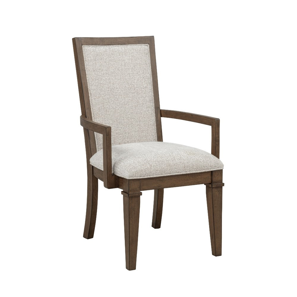 Henry Dining Chair Set of 2 | Beige Polyester | Vintage Mocha Brown