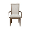 Henry Dining Chair Set of 2 | Beige Polyester | Vintage Mocha Brown