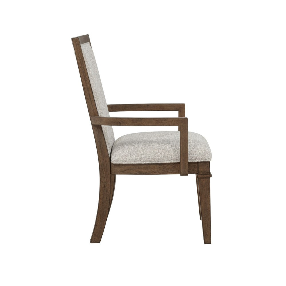Henry Dining Chair Set of 2 | Beige Polyester | Vintage Mocha Brown
