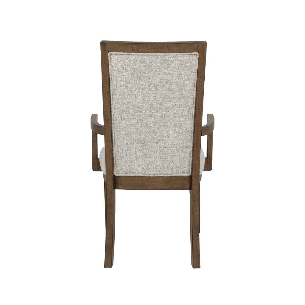 Henry Dining Chair Set of 2 | Beige Polyester | Vintage Mocha Brown