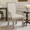 Henry Dining Chair Set of 2 | Beige Polyester | Vintage Light Cream