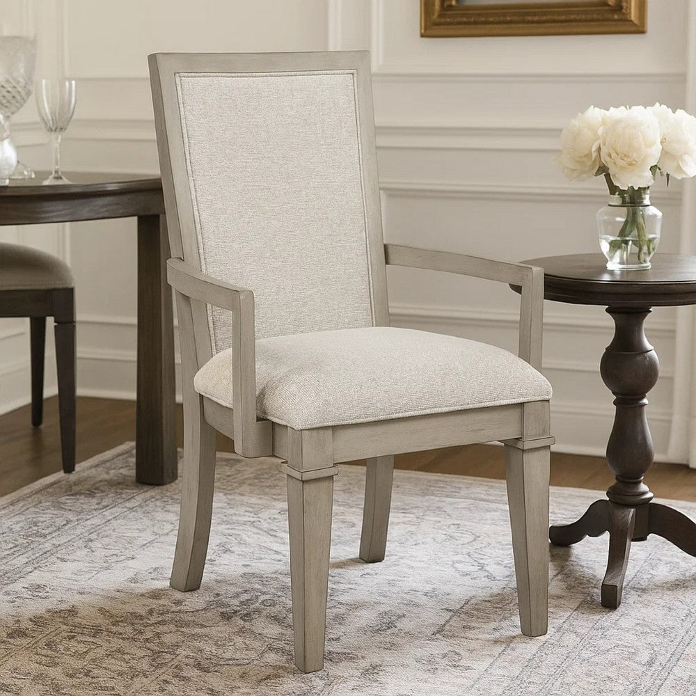 Henry Dining Chair Set of 2 | Beige Polyester | Vintage Light Cream