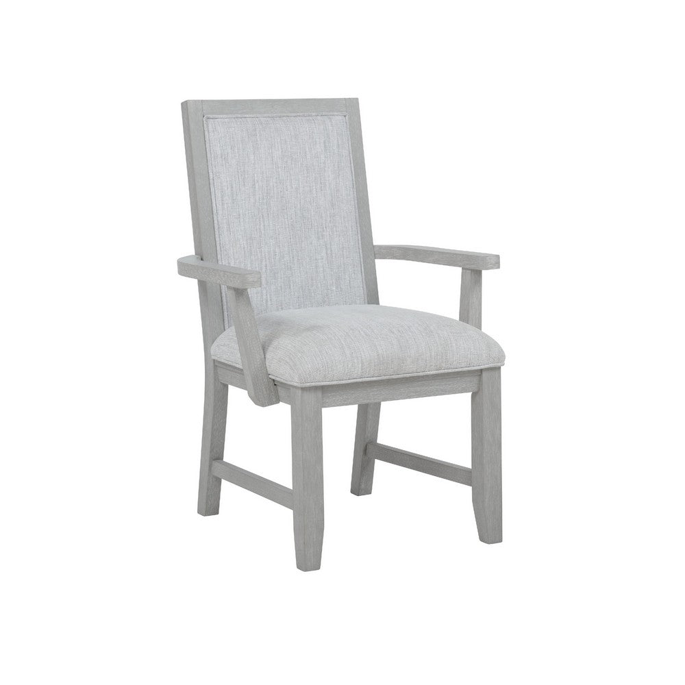Ion Dining Armchair Set of 2 | Padded Polyester Seat | Mist Gray Wood