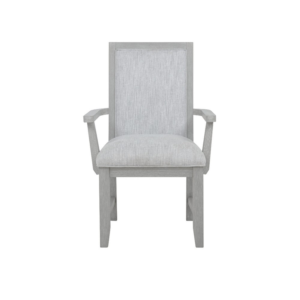 Ion Dining Armchair Set of 2 | Padded Polyester Seat | Mist Gray Wood