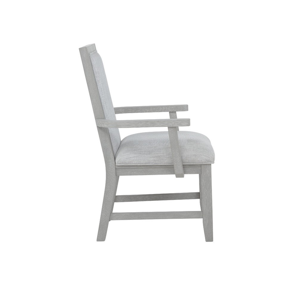 Ion Dining Armchair Set of 2 | Padded Polyester Seat | Mist Gray Wood