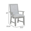Ion Dining Armchair Set of 2 | Padded Polyester Seat | Mist Gray Wood
