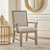 Ion Dining Armchair Set of 2 | Padded Polyester Seat | Mist Gray Wood