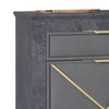 Semy Nightstand | 2 Gold Accented Drawers | Gray Marble Laminate