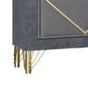 Semy Nightstand | 2 Gold Accented Drawers | Gray Marble Laminate