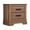 Covy Nightstand | 2 Drawers w Bar Handles | Bracket Feet | Natural Brown