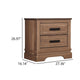 Covy Nightstand | 2 Drawers w Bar Handles | Bracket Feet | Natural Brown