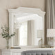 Lynda Dresser Mirror | 44" Low Distortion | Antique White Crown Molding