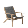 Rady Patio Side Armchair Set of 2 | Gray Wicker | Brown Solid Wood