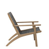 Rady Patio Side Armchair Set of 2 | Gray Wicker | Brown Solid Wood