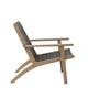 Rady Patio Side Armchair Set of 2 | Gray Wicker | Brown Solid Wood
