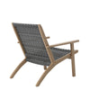 Rady Patio Side Armchair Set of 2 | Gray Wicker | Brown Solid Wood