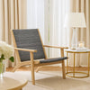 Rady Patio Side Armchair Set of 2 | Gray Wicker | Brown Solid Wood