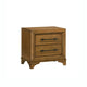 Tey Nightstand | 2 Drawers w Long Black Handles | Honey Brown