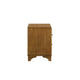 Tey Nightstand | 2 Drawers w Long Black Handles | Honey Brown