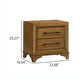 Tey Nightstand | 2 Drawers w Long Black Handles | Honey Brown