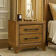 Tey Nightstand | 2 Drawers w Long Black Handles | Honey Brown