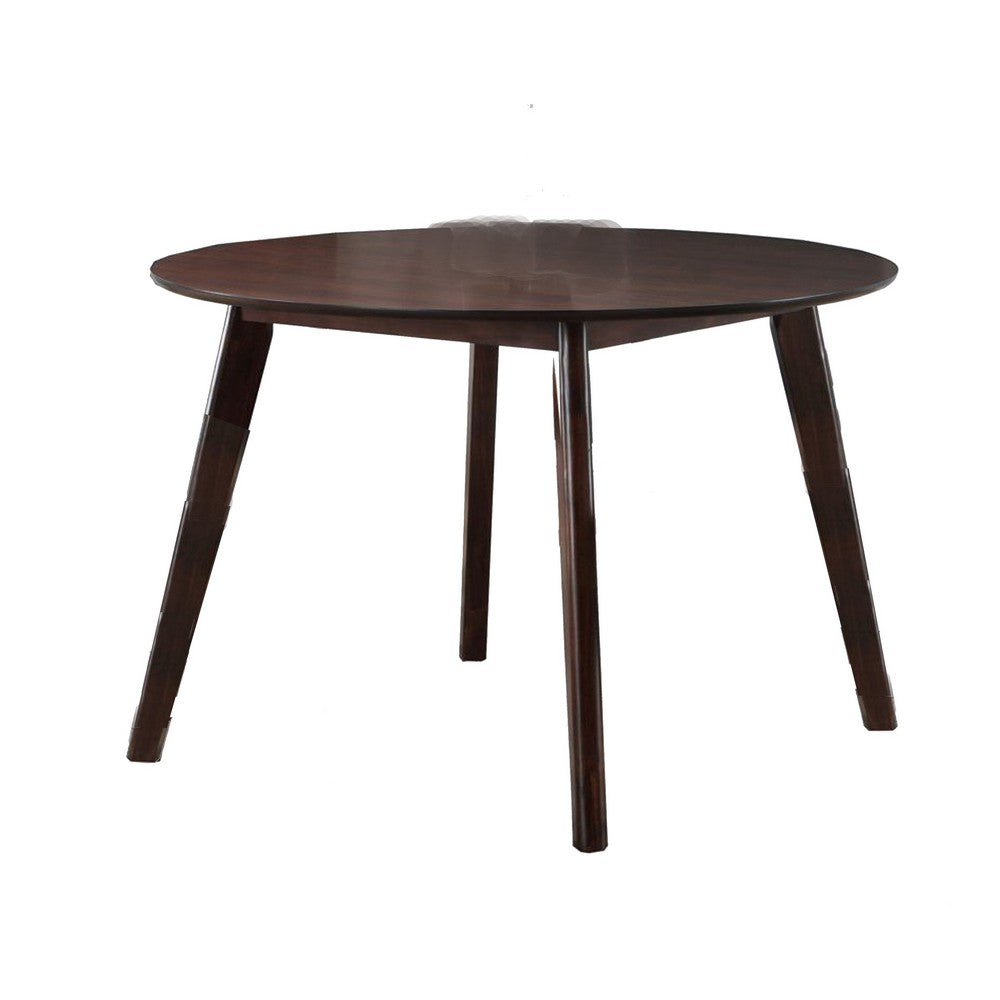 Tery Dining Table | 47" Round Top | Angled Legs | Cherry Brown Wood