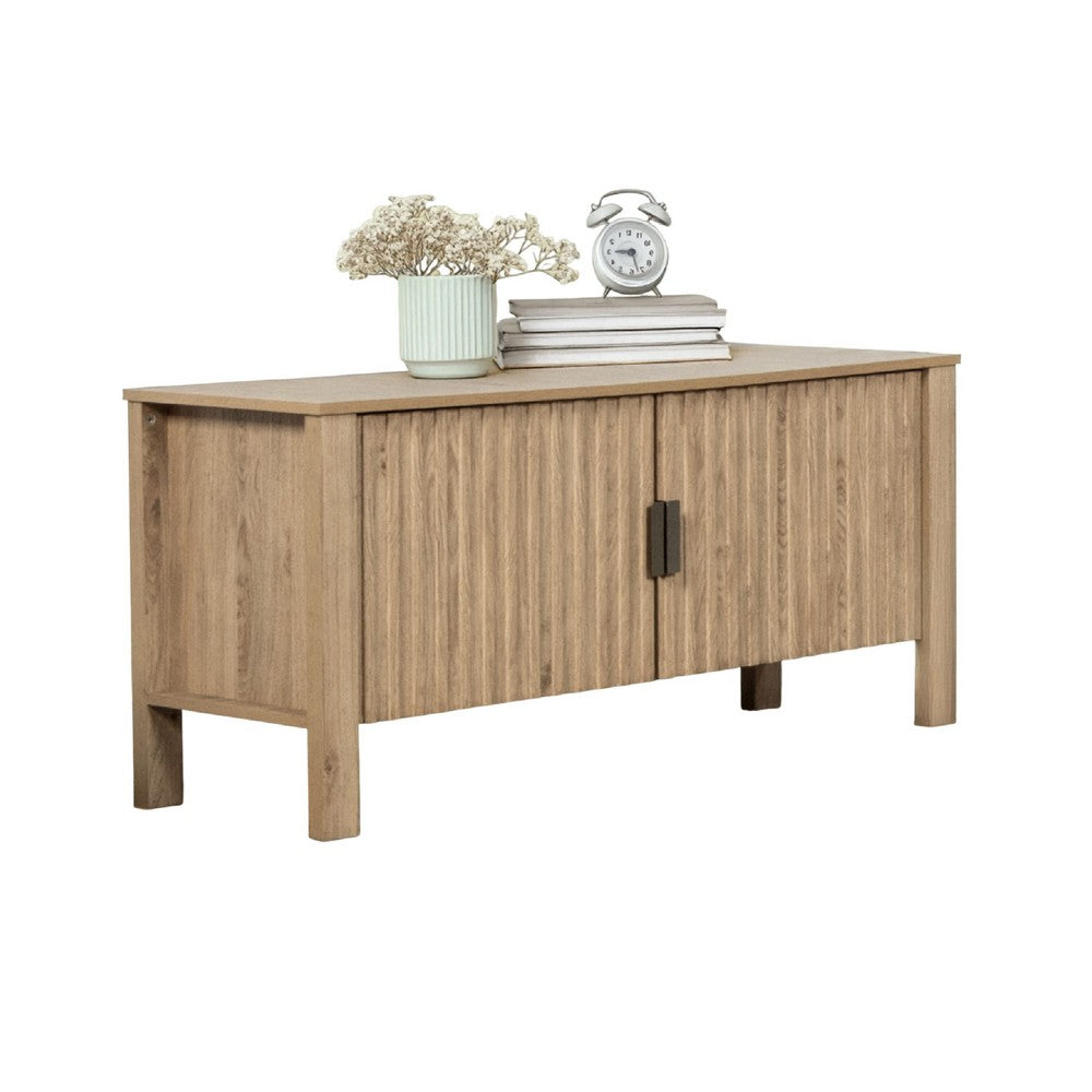 Hay TV Media Console | 47" | 2 Doors w Adjustable Shelves | Beige