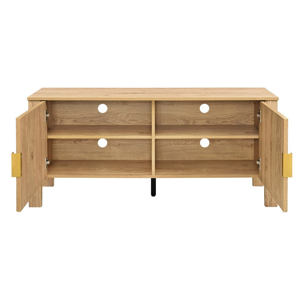 Hay TV Media Console | 47" | 2 Doors w Adjustable Shelves | Beige