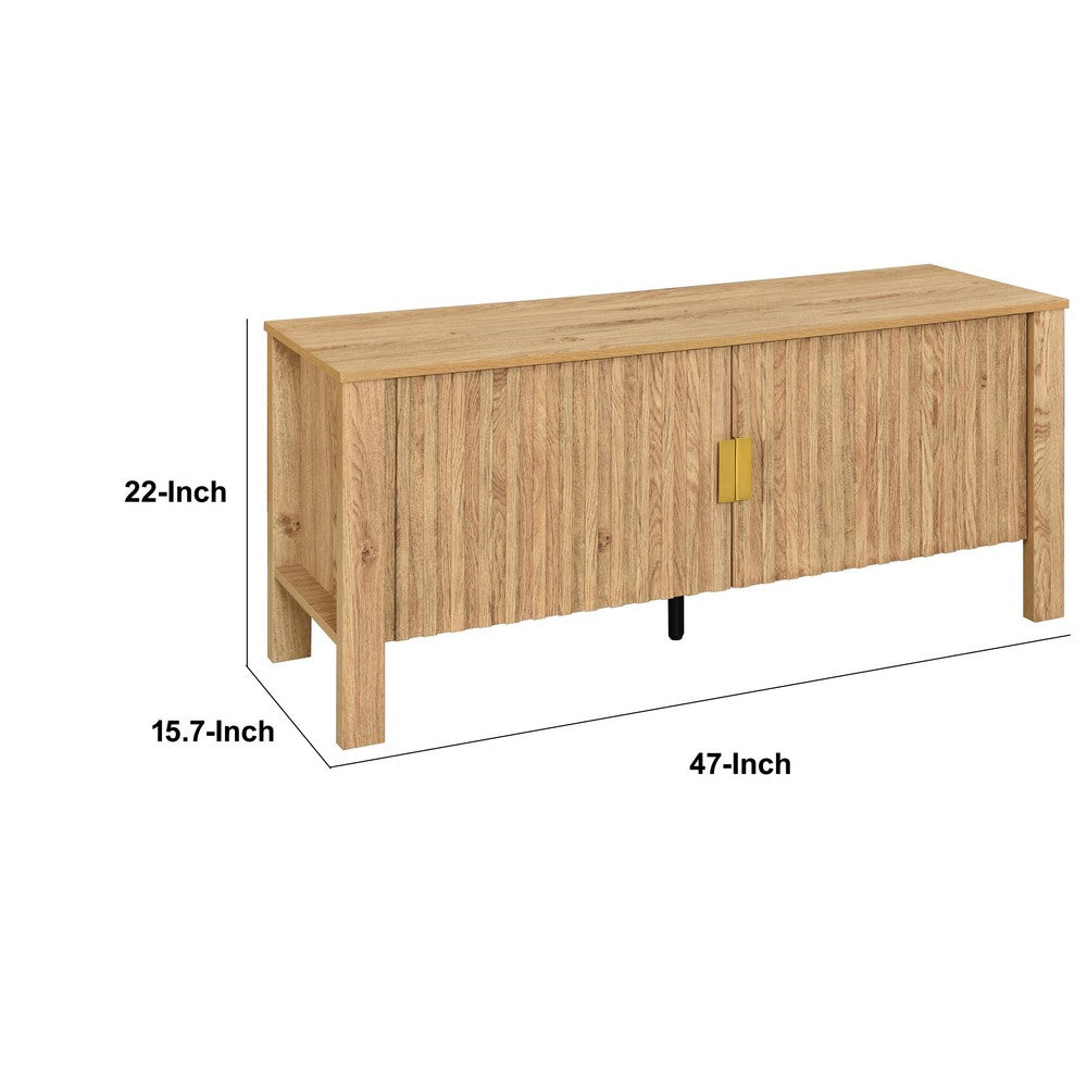 Hay TV Media Console | 47" | 2 Doors w Adjustable Shelves | Beige