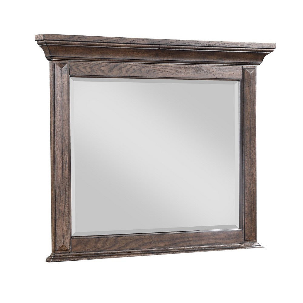 Vesy Dresser Mirror | 48" | Low Distortion Glass | Walnut Brown Wood