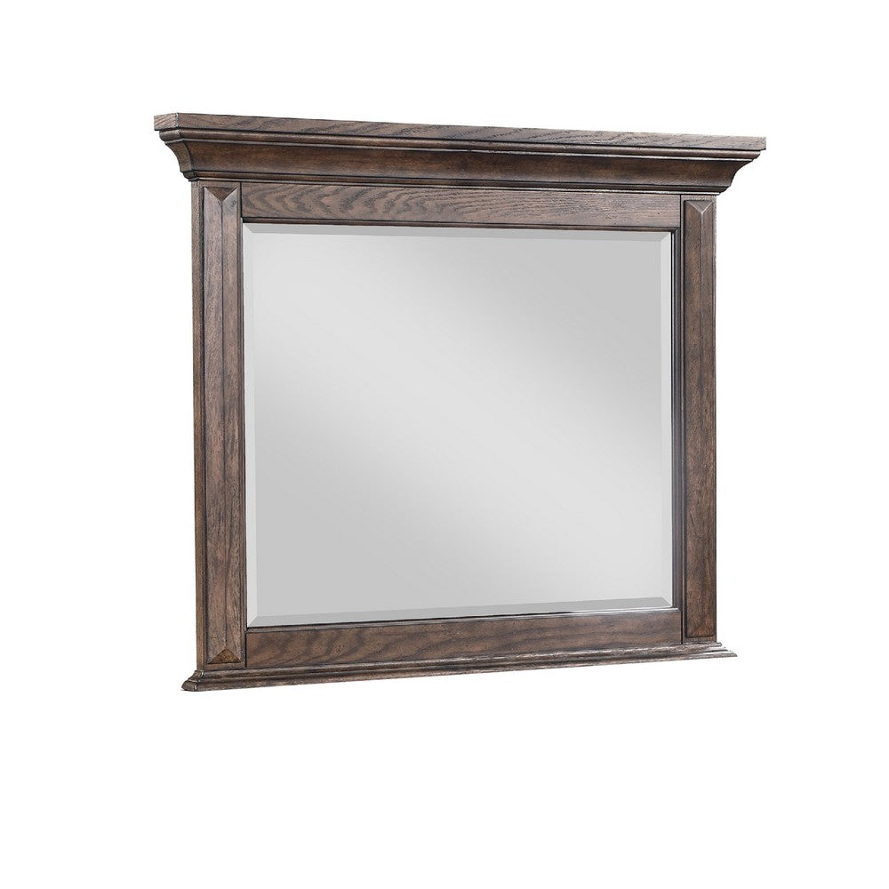 Vesy Dresser Mirror | 48" | Low Distortion Glass | Walnut Brown Wood