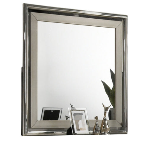 Levy Dresser Mirror | 40" | Light Gray Wood Frame | Low Distortion
