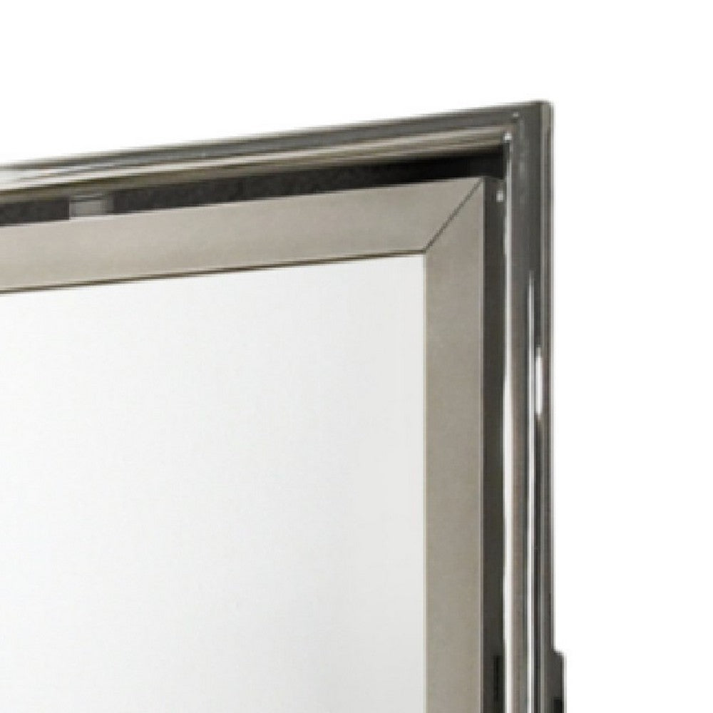 Levy Dresser Mirror | 40" | Light Gray Wood Frame | Low Distortion