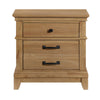 Seny Nightstand | 2 Drawers w Black Handles & 1 Knob | Honey Brown
