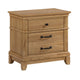 Seny Nightstand | 2 Drawers w Black Handles & 1 Knob | Honey Brown