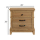 Seny Nightstand | 2 Drawers w Black Handles & 1 Knob | Honey Brown