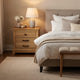 Seny Nightstand | 2 Drawers w Black Handles & 1 Knob | Honey Brown