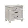 Avy Nightstand | 3 Drawers w Black Handles & 1 Knob | Mist Gray