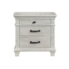 Avy Nightstand | 3 Drawers w Black Handles & 1 Knob | Mist Gray