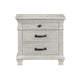 Avy Nightstand | 3 Drawers w Black Handles & 1 Knob | Mist Gray