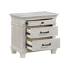 Avy Nightstand | 3 Drawers w Black Handles & 1 Knob | Mist Gray