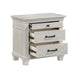 Avy Nightstand | 3 Drawers w Black Handles & 1 Knob | Mist Gray