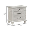 Avy Nightstand | 3 Drawers w Black Handles & 1 Knob | Mist Gray