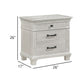 Avy Nightstand | 3 Drawers w Black Handles & 1 Knob | Mist Gray