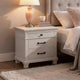 Avy Nightstand | 3 Drawers w Black Handles & 1 Knob | Mist Gray