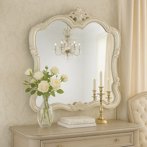 Kerra Dresser Mirror | 47" | Low Distortion Glass | Champagne Silver